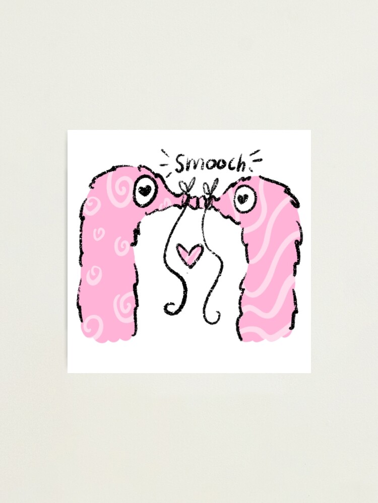 Cute fluffy worms kissing  Photographic Print for Sale by that1weirdoART