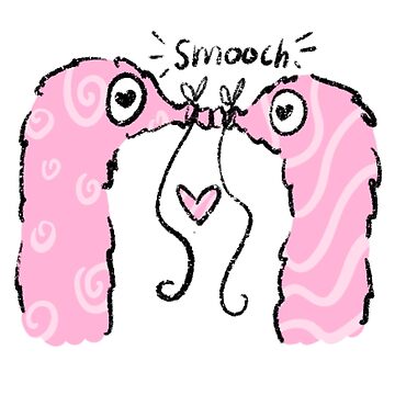 Cute fluffy worms kissing  Sticker for Sale by that1weirdoART