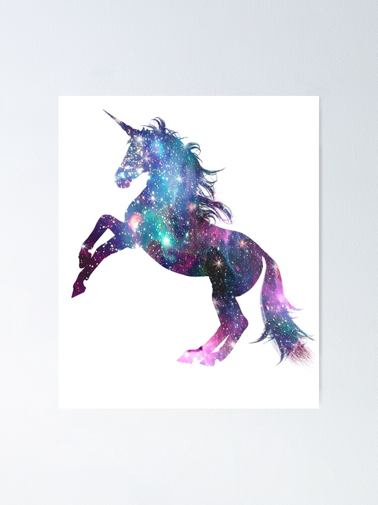 Awesome Rainbow Unicorn Galaxy Sparkle Star Poster By Phztees Redbubble