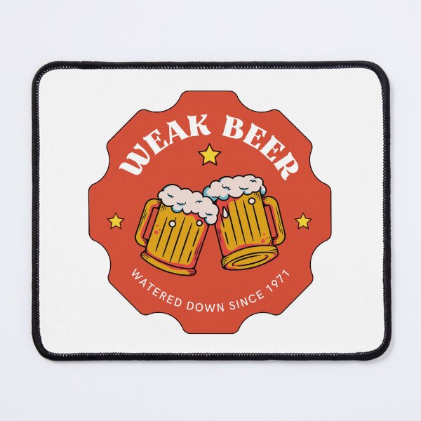 Item preview, Weak Beer Ironic Funny Design with Two Beer Glasses designed and sold by RetroDesignsNW.