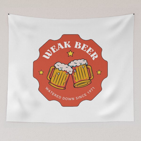 Item preview, Weak Beer Ironic Funny Design with Two Beer Glasses designed and sold by RetroDesignsNW.