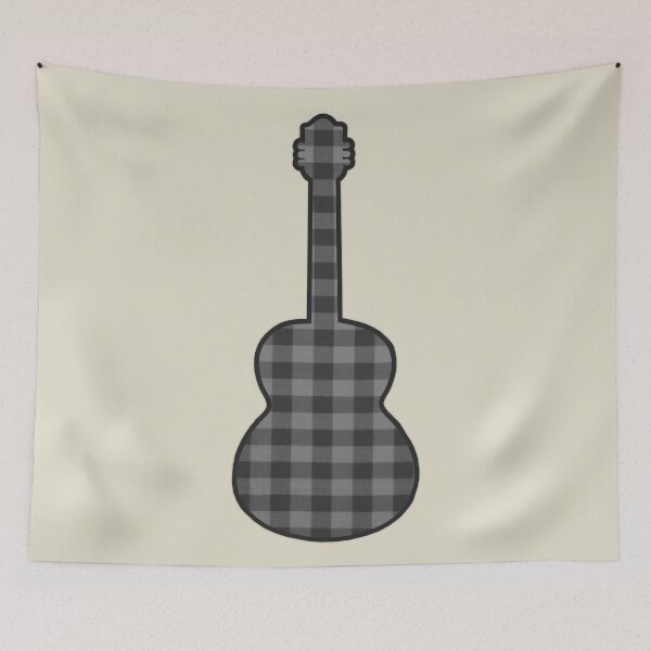 Item preview, Gray Rumpled Flannel Guitar designed and sold by janraydesigns.