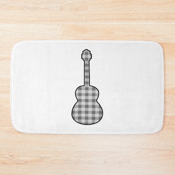 Item preview, Black and White Rumpled Flannel Guitar designed and sold by janraydesigns.