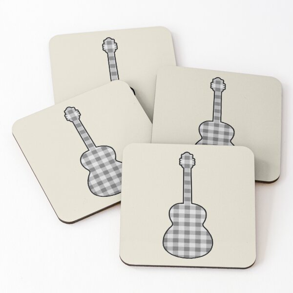 Item preview, Black and White Rumpled Flannel Guitar designed and sold by janraydesigns.