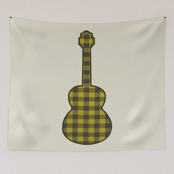 Item preview, Yellow Rumpled Flannel Guitar designed and sold by janraydesigns.