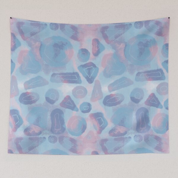 Item preview, Tie and dye Random shapes green blue abstract seamless pattern designed and sold by chuckletuckle.