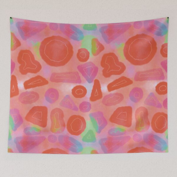 Item preview, Tie and dye Random shapes orange blue abstract seamless pattern designed and sold by chuckletuckle.