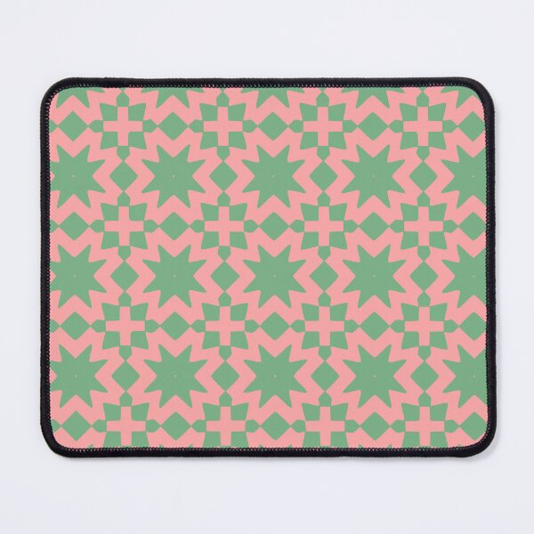 Item preview, Green and Coral Abstract Starbursts Mid Century Geometric designed and sold by Sweet Zoe Shop.