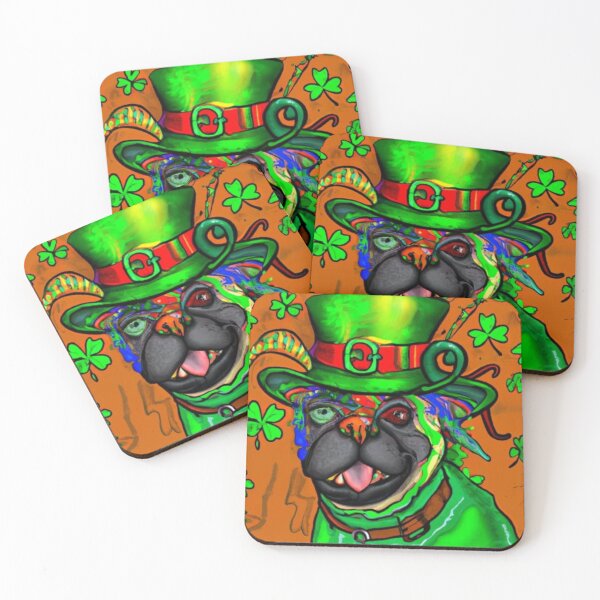 Item preview, Colourful St Patricks day pug. Pug Lover, St Paddys Pug. designed and sold by Doggymadness.