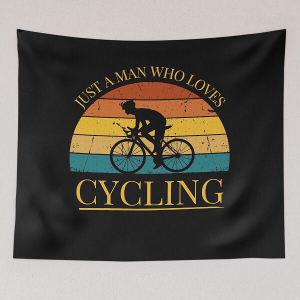 Item preview, Cycling Just a Man Who Loves Cycling Retro Sunset designed and sold by FreeMind-Design.
