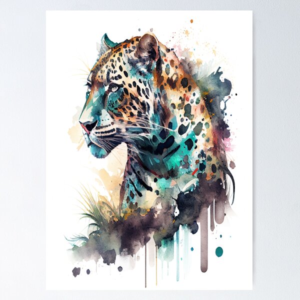 Watercolor Leopard, Poster