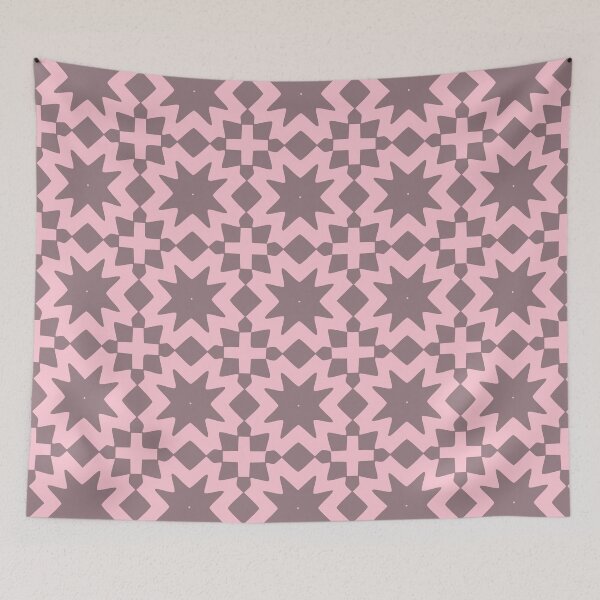 Item preview, Brown and Pink Abstract Starbursts Mid Century Geometric  designed and sold by Sweet  Zoe Shop.