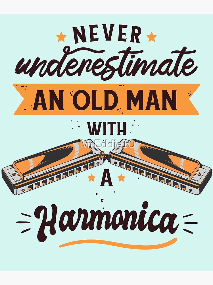 Vintage Harmonica Player Art Poster for Sale by MrEddie10 Redbubble