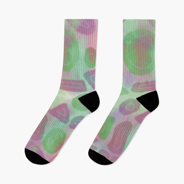 Item preview, Abstract random geometrical shapes green neon seamless pattern designed and sold by chuckletuckle.