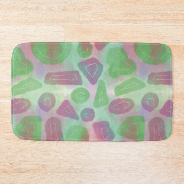 Item preview, Abstract random geometrical shapes green neon seamless pattern designed and sold by chuckletuckle.