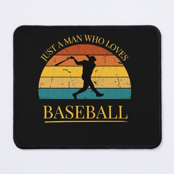 Artikelvorschau, Baseball nur ein Mann, der Retro-Sonnenuntergang des Baseballs liebt entworfen und verkauft von FreeMind-Design.