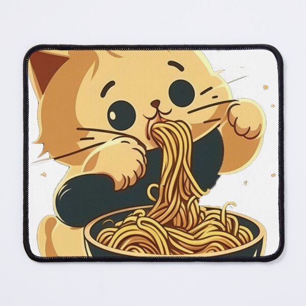 Item preview, cat eating spaghetti, comedic designed and sold by Benjamin Christopher.