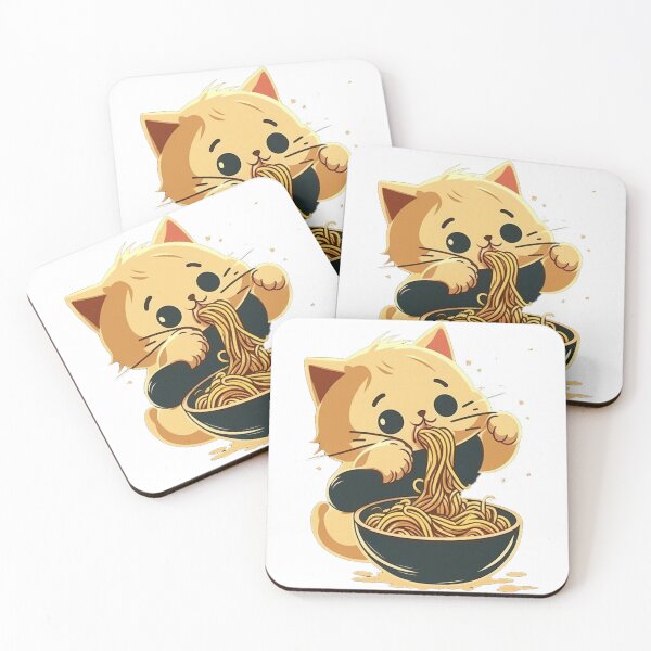 Item preview, cat eating spaghetti, comedic designed and sold by Benjamin Christopher.