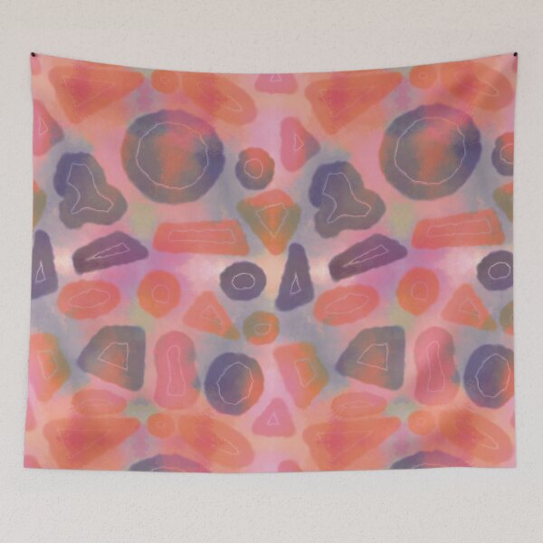 Item preview, Tie and dye Random shapes pink orange abstract seamless pattern designed and sold by chuckletuckle.