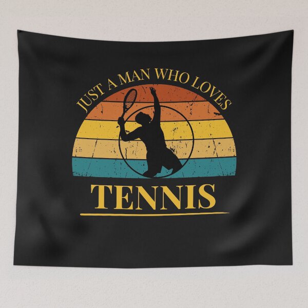 Item preview, Tennis Just a Man Who Loves Tennis Retro Sunset designed and sold by FreeMind-Design.
