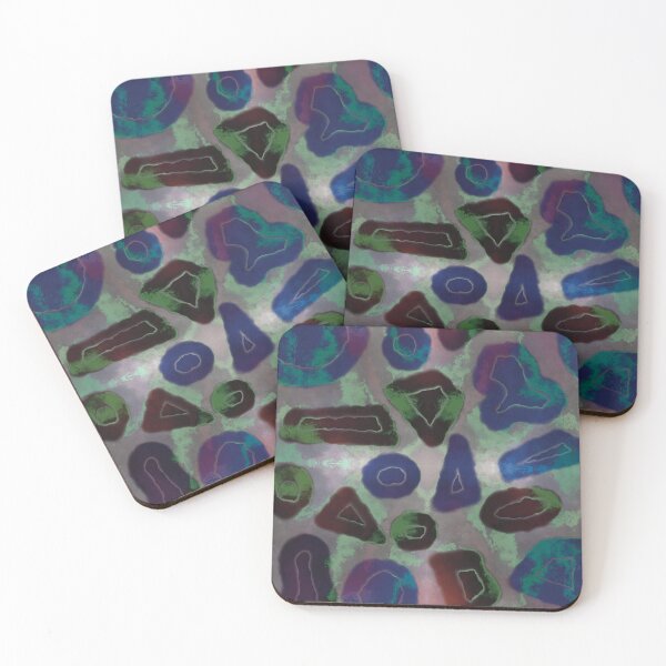 Item preview, Random geometric shapes luminous abstract seamless pattern designed and sold by chuckletuckle.