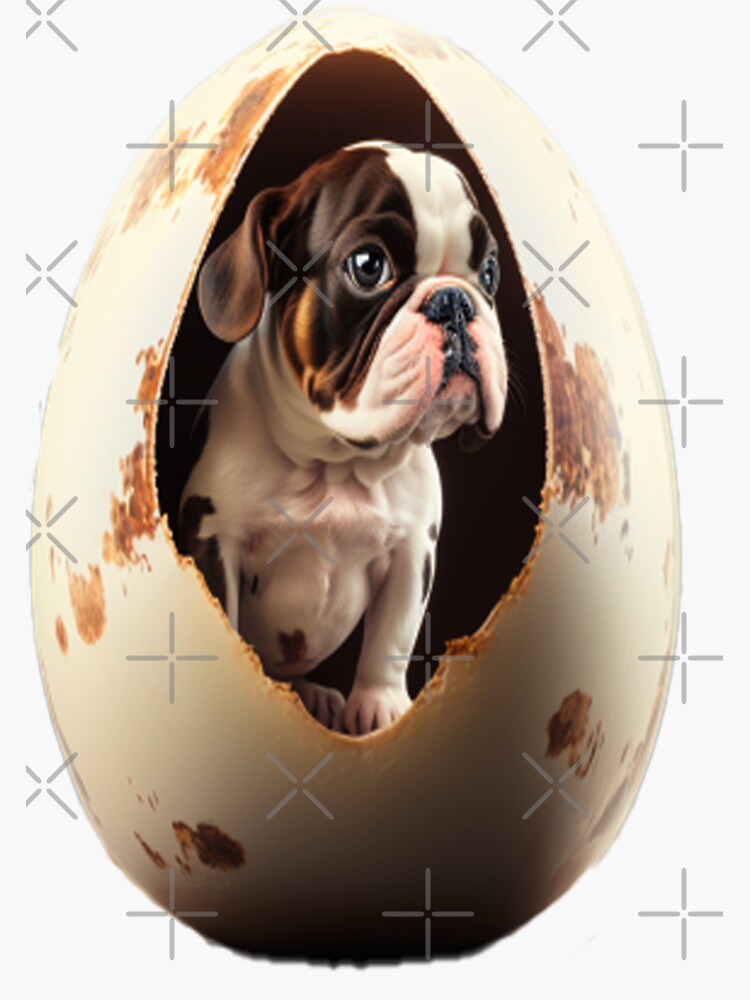 Sticker for Sale mit Hund im Ei von jhonrichy