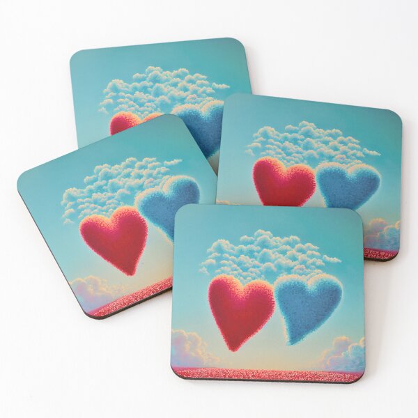 Item preview, Heart made of clouds over a field of poppies  designed and sold by Arthoughts.