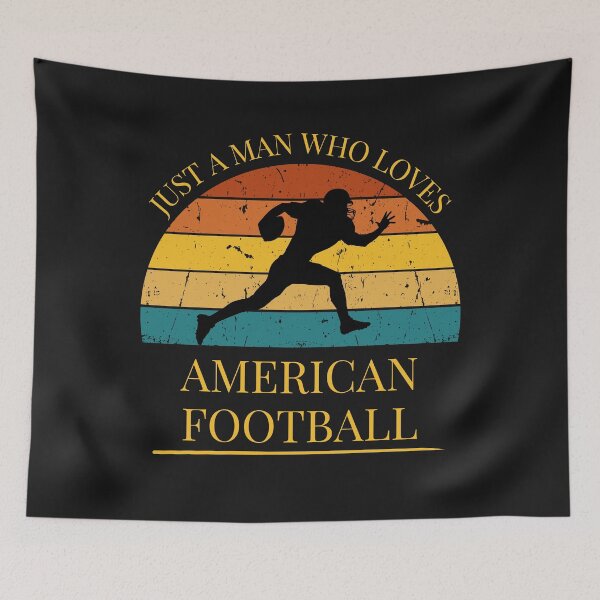 Item preview, American Football Just a Man Who Loves American Football Retro Sunset designed and sold by FreeMind-Design.