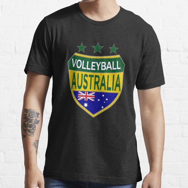 "Volleyball Australian Logo Shield with Flag" Tshirt for Sale by fermo