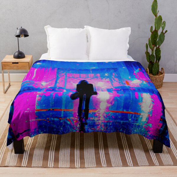 Item preview, Alone In A Cyberpunk City Abstract Painting | Dystopify designed and sold by Dystopify.