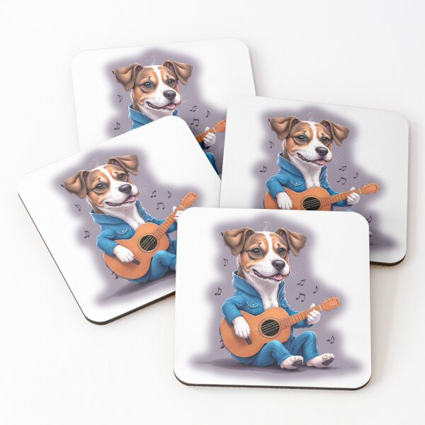 Item preview, Puppy playing guitar, adorable pet play guitar designed and sold by Ricardo Gutierrez.