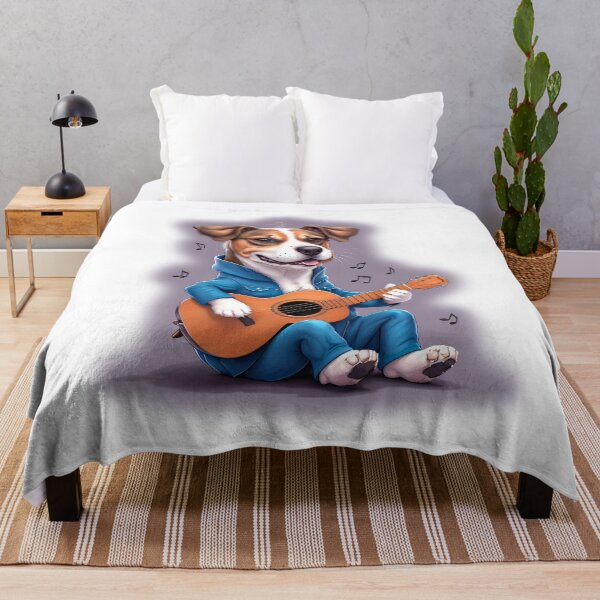 Item preview, Puppy playing guitar, adorable pet play guitar designed and sold by Ricardo Gutierrez.