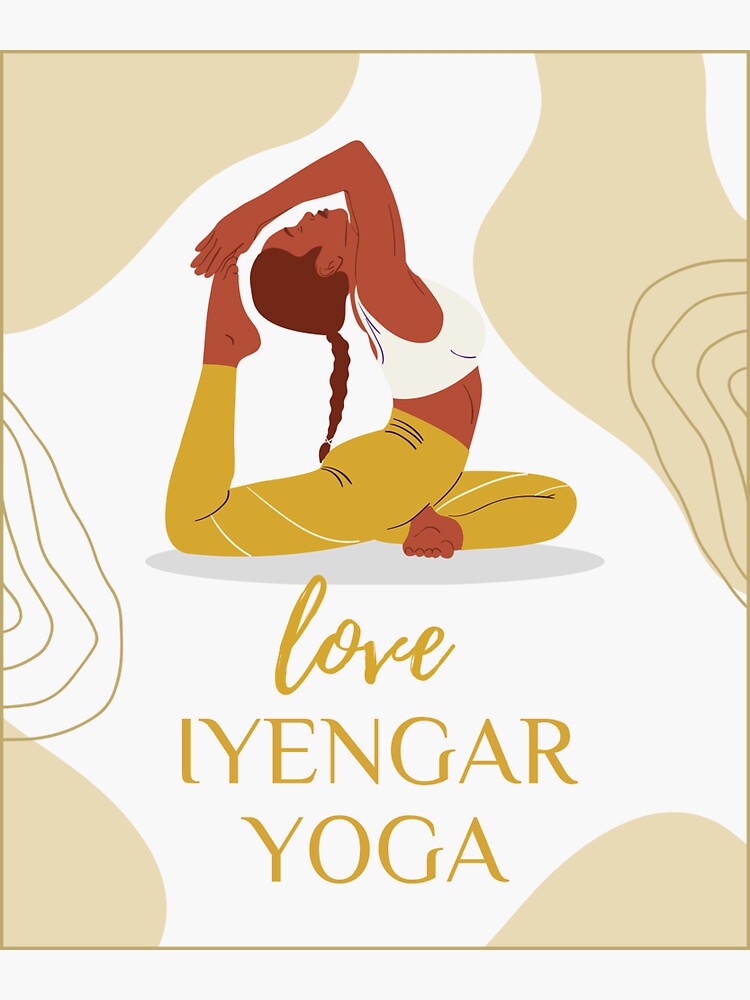 Hand drawn poster of hatha yoga poses and their names, Iyengar