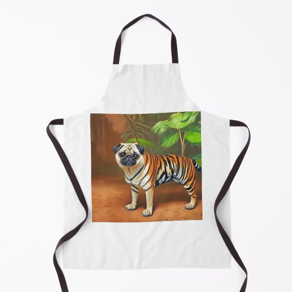 Item preview, Tiger Pug. Tropical Pug. Pug in the jungle. Rainforest Pug. Jungle Pug designed and sold by Doggymadness.