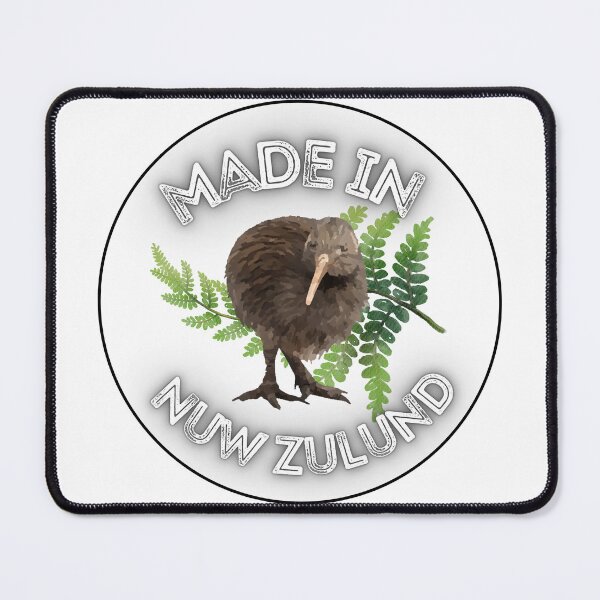 Item preview, "Made in Nuw Zulund" kiwi bird with fern designed and sold by PhotoDesignNZ.