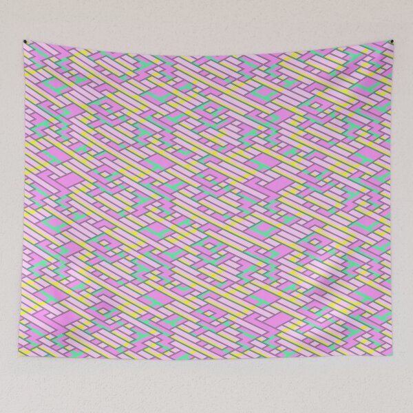 Item preview, Geometric Lanes (Glam Pink/Yellow/Teal) designed and sold by Simon04.