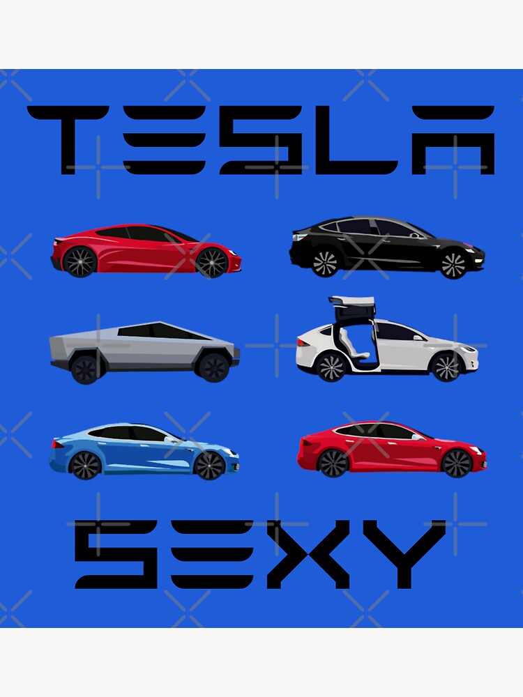 Tesla Sexy Cars - Cybertruck, Model S, Model 3, Model X, Model Y, Roadster  | Sticker