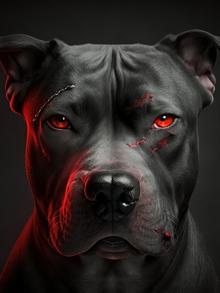 Big dog with red eyes