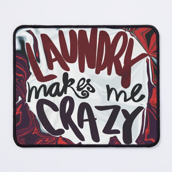 Item preview, Laundry makes me crazy Red and white abstract fluid designed and sold by chuckletuckle.