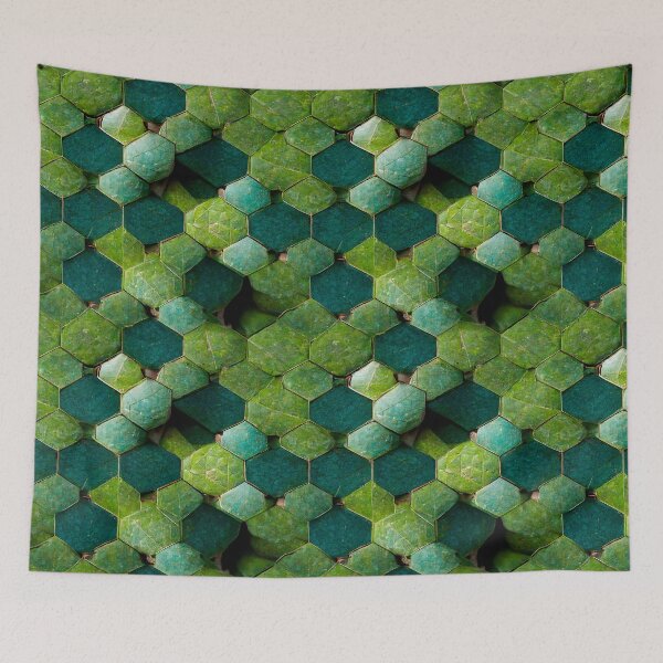 Item preview, Green Hexagon Scales Repeating Pattern designed and sold by chamlogic.