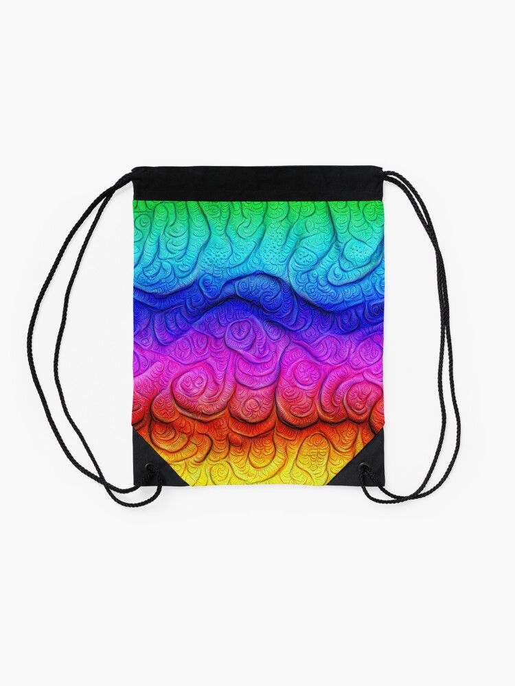 Alternate view of Color Foam levels #DeepDream Drawstring Bag