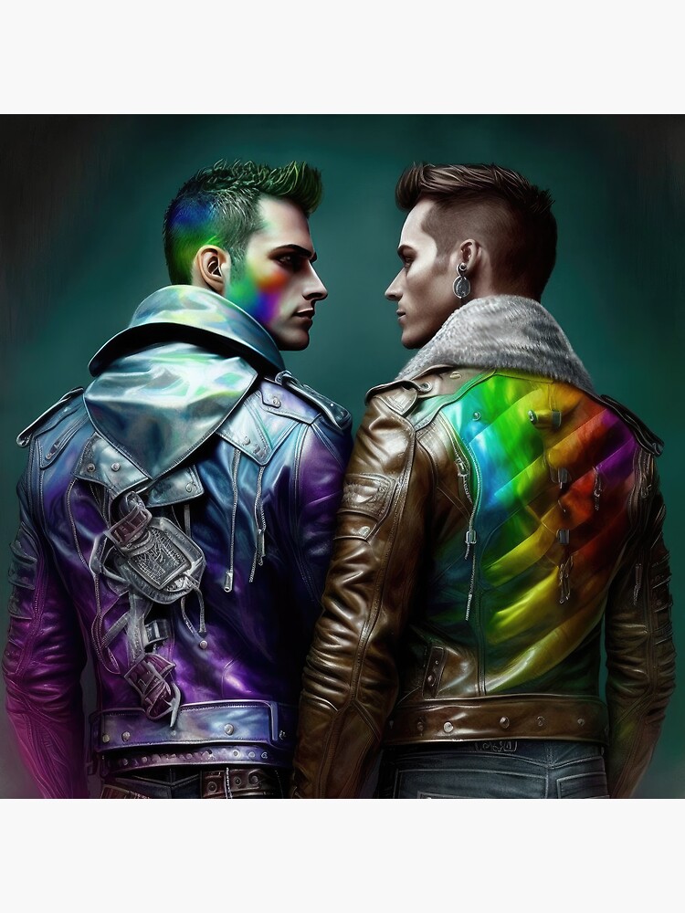 Gay Leather Men - Bold and Colorful LGBTQ+ Design | Pin
