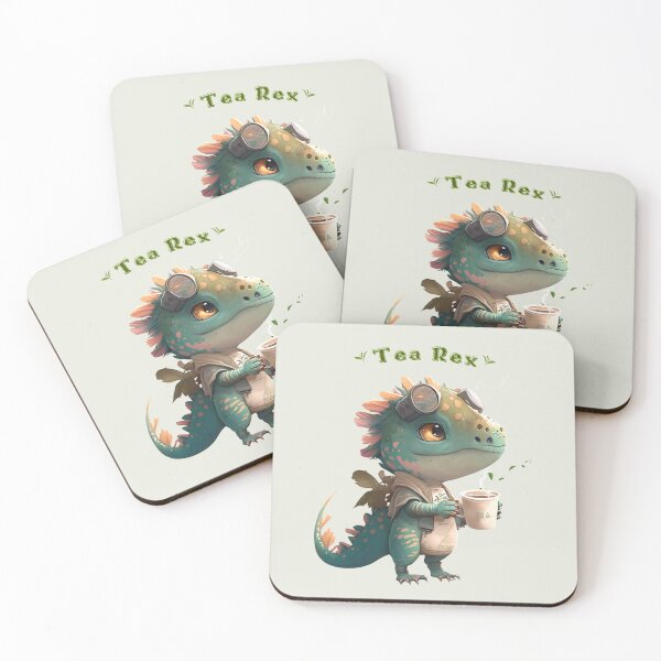 Item preview, Tea Rex Cute Dinosaur with Green Tea designed and sold by lelixart.