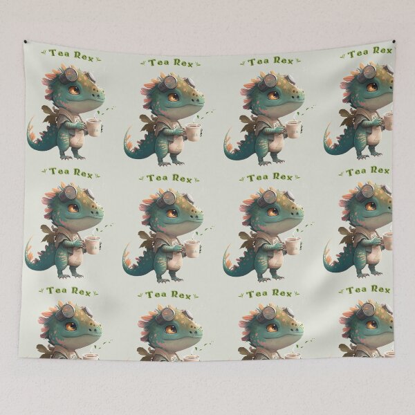 Item preview, Tea Rex Cute Dinosaur with Green Tea designed and sold by lelixart.