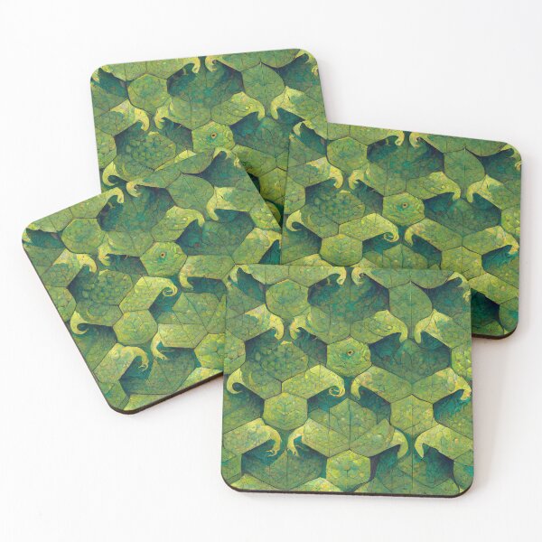 Item preview, Green Hexagon Chameleon Scales Repeating Pattern designed and sold by chamlogic.
