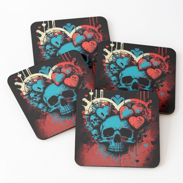 Aperçu de l'œuvre Graffiti Style Skull and Heart Design créée et vendue par scollum.