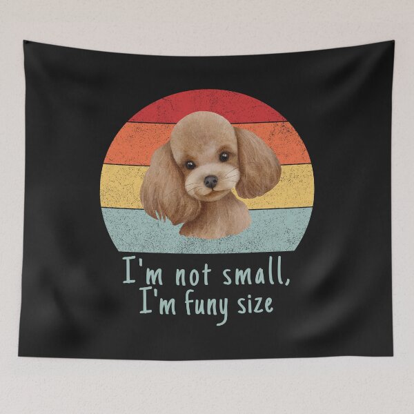Item preview, Poodle I'm not small, I'm fun size Dog Retro Sun set designed and sold by FreeMind-Design.