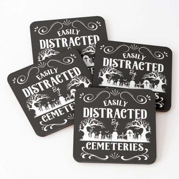Item preview, Easily Distracted by Cemeteries Taphophile - white designed and sold by NoBonesLife.