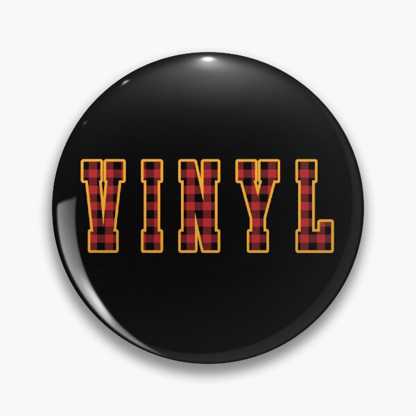Item preview, VINYL written in red Plaid Varsity Letters with Gold Outline designed and sold by Grepthor.