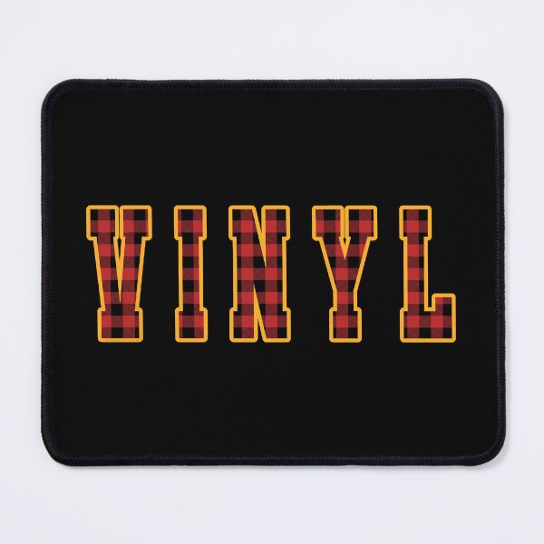 Item preview, VINYL written in red Plaid Varsity Letters with Gold Outline designed and sold by Grepthor.